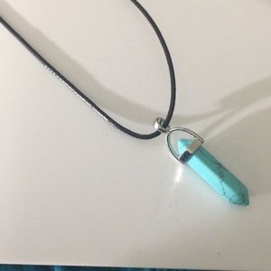 Turquoise howlite healing bullet pendant necklace